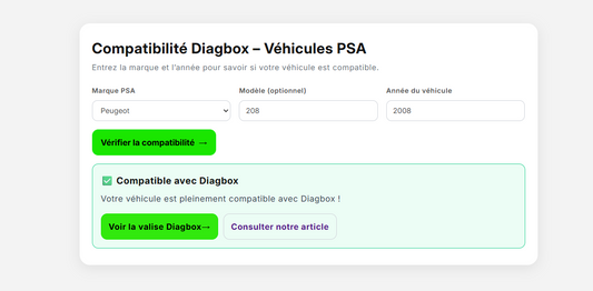 Est-ce que ma voiture est compatible avec Diagbox ? Compatibilité Diagbox : Vérifiez si votre Peugeot, Citroën ou DS est compatible avec la valise diagnostic PSA